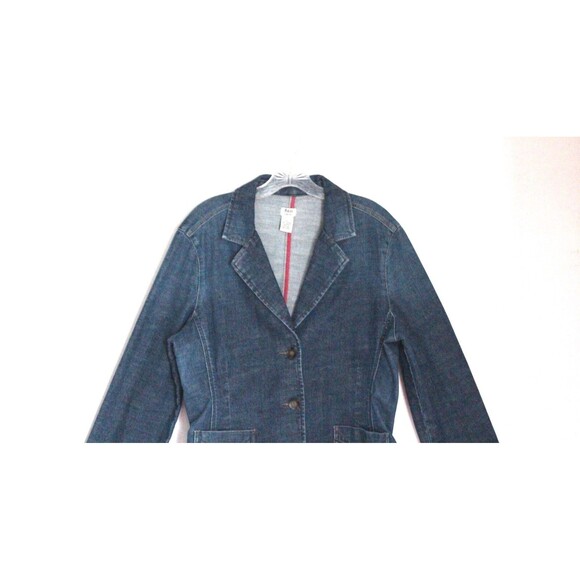 Vintage Bass Womes's Large Denim Jean Jacket Single Breasted - Picture 1 of 7